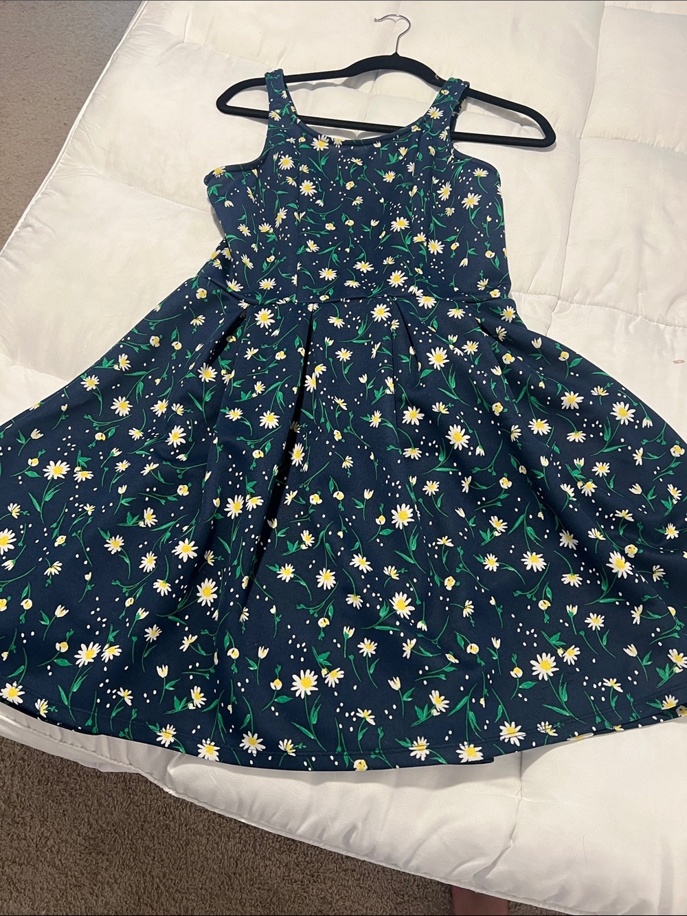 Copper Key Navy Daisy Floral Fit & Flare Dress Size L